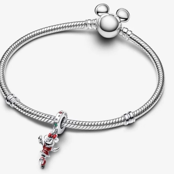 PANDORA Christmas Disney Minnie Mouse Ice Skating Dangle Charm w/box - Picture 4 of 8